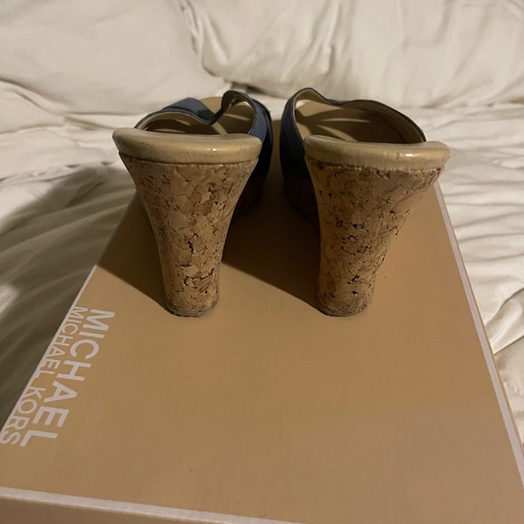 Michael Kors Blue Mules with Crisscross Straps - Picture 3 of 3